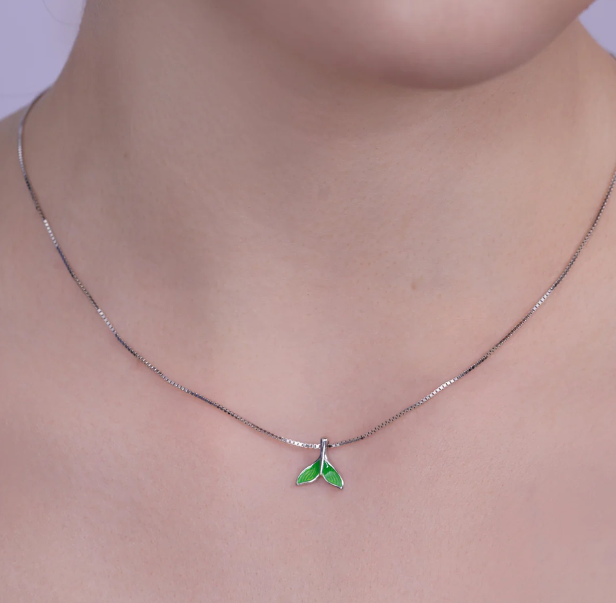 Green Whale Tail Necklace