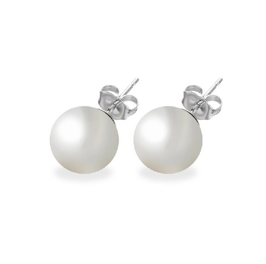 White Pearl Stud Earrings