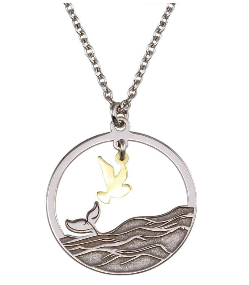 Whale Tail & Bird Necklace