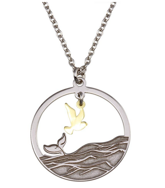 Whale Tail & Bird Necklace