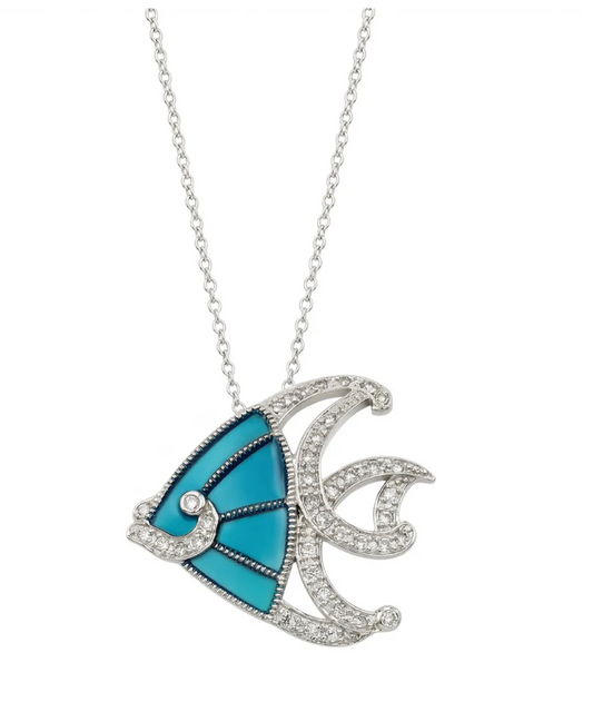 Blue Fish Necklace