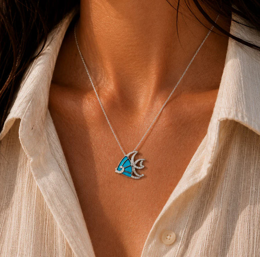 Blue Fish Necklace