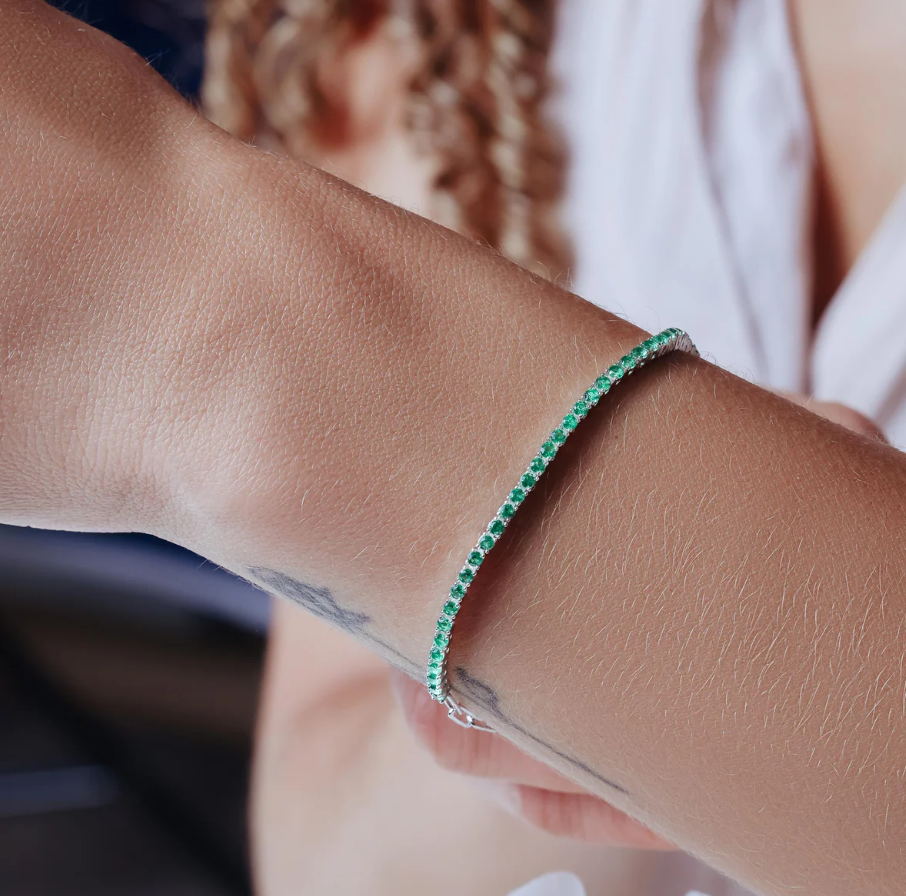 Green Tennis Bracelet