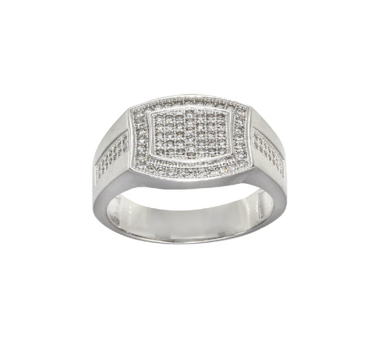 Micro Pave Rectangle Ring