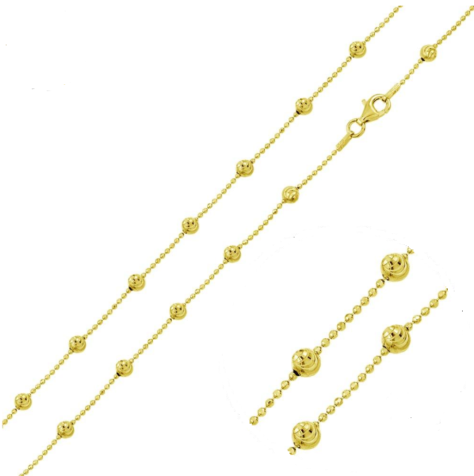 Bead Moon Diamond Cut 3.8mm Chain